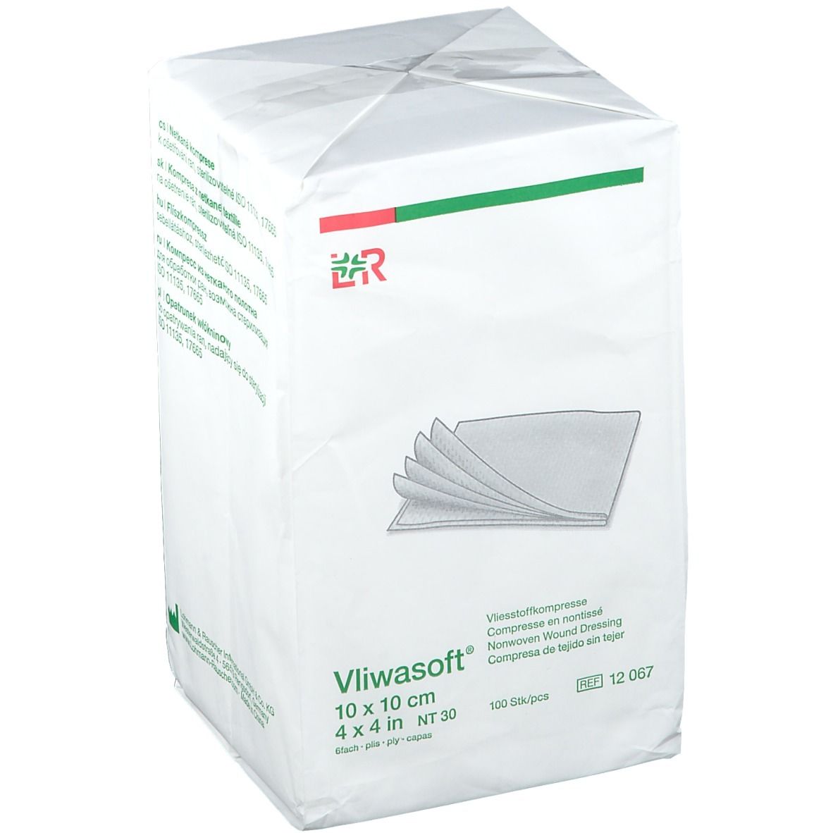 Vliwasoft® Vlieskompresse 10 cm x 10 cm 6 lagig unsteril