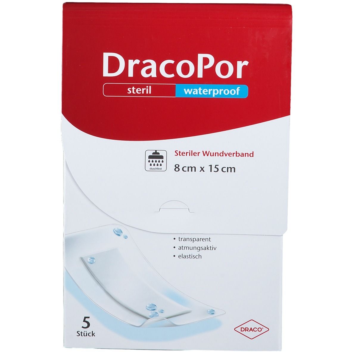 DracoPor waterproof 8 x 15 cm steril