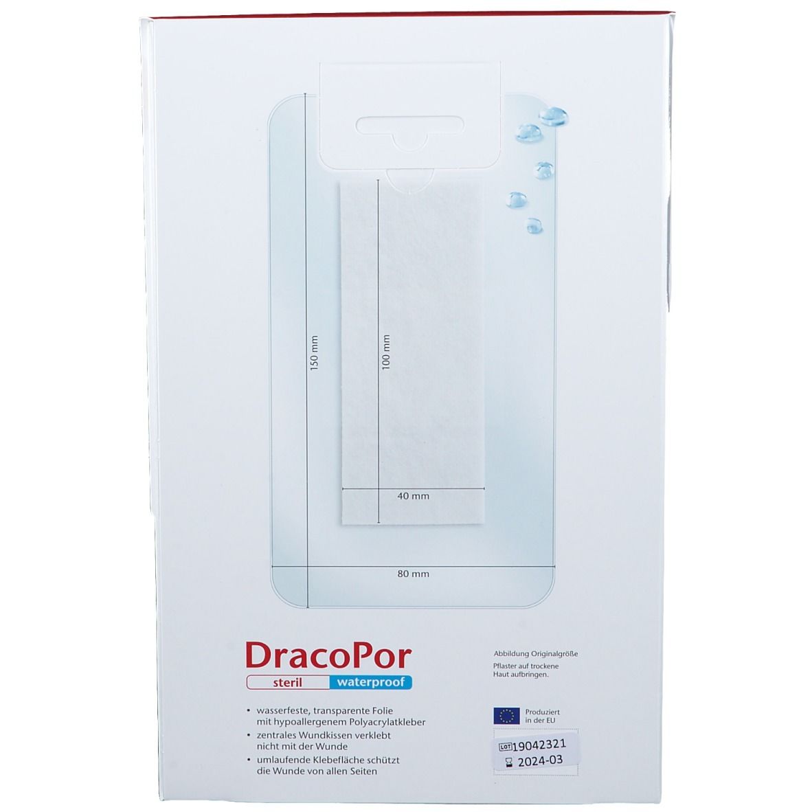 DracoPor waterproof Wundverband 8x15 cm steril