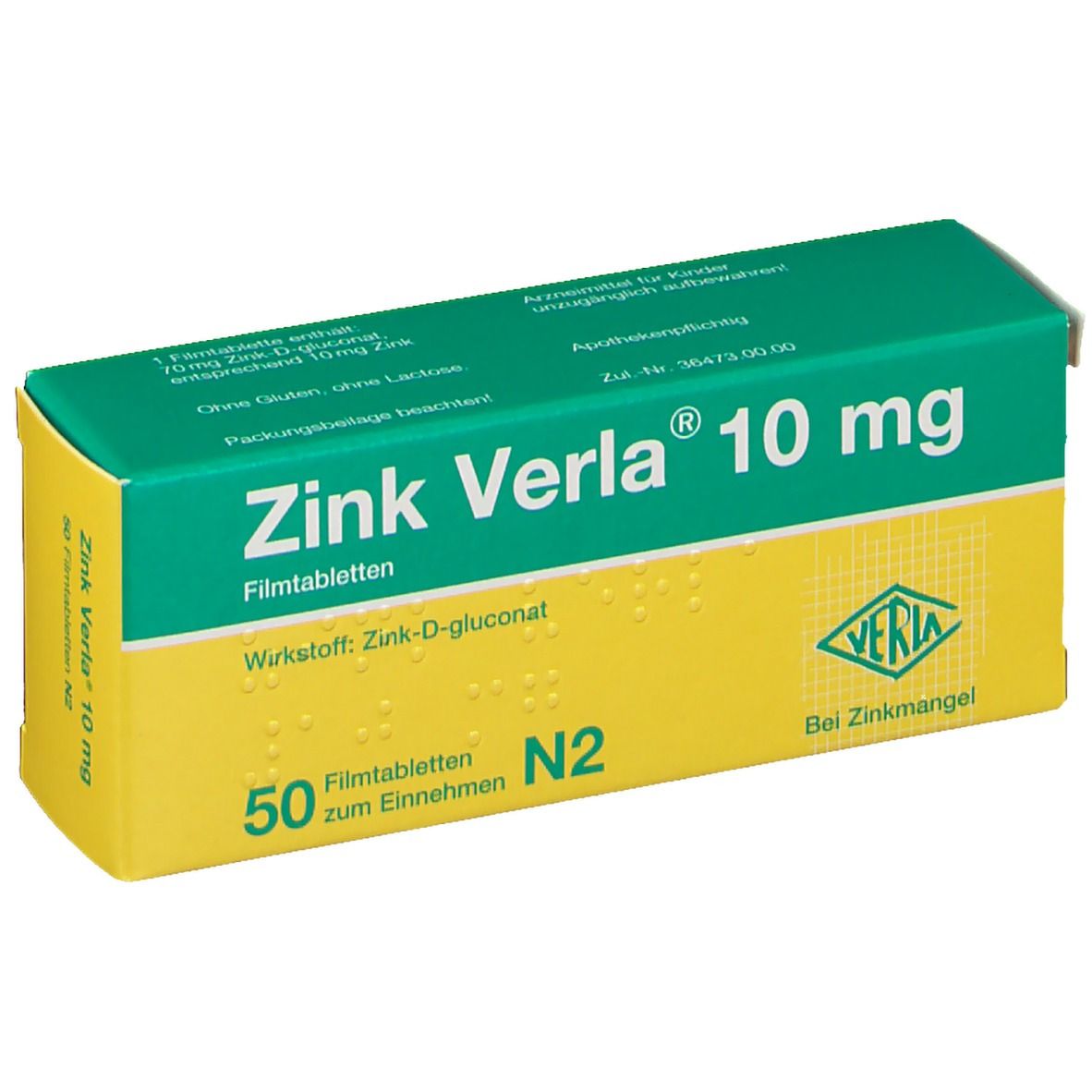 Zink Verla® 10 mg Filmtabletten