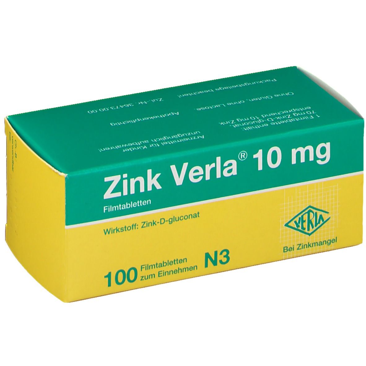 Zink Verla 10 mg Filmtabletten