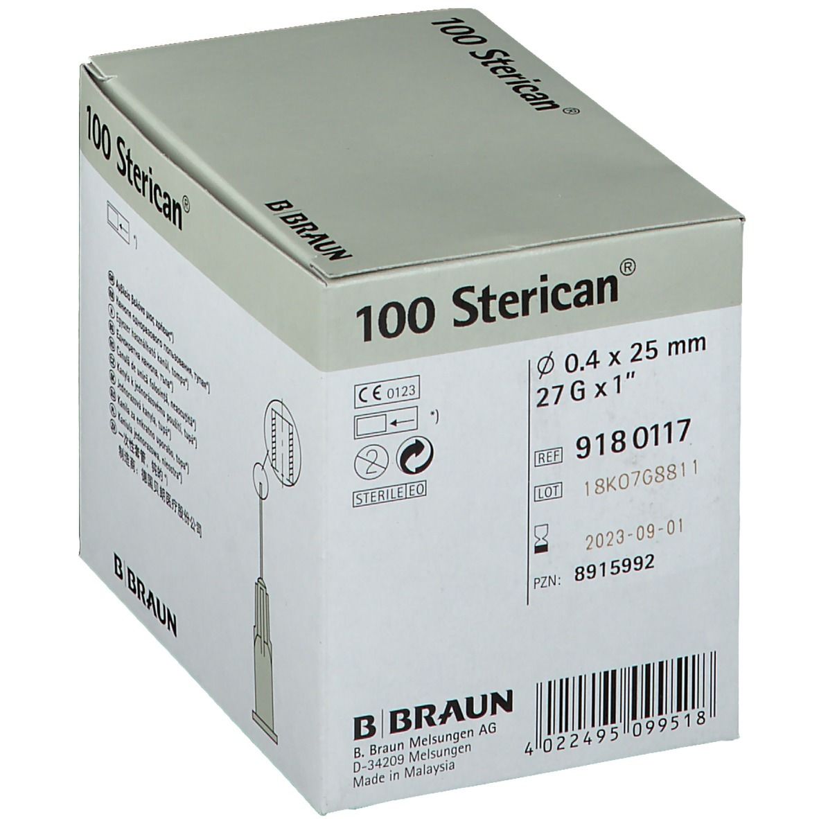 Sterican® für Dental-Anästhesie G27 x 1 Zoll 0,40 x 25 mm grau