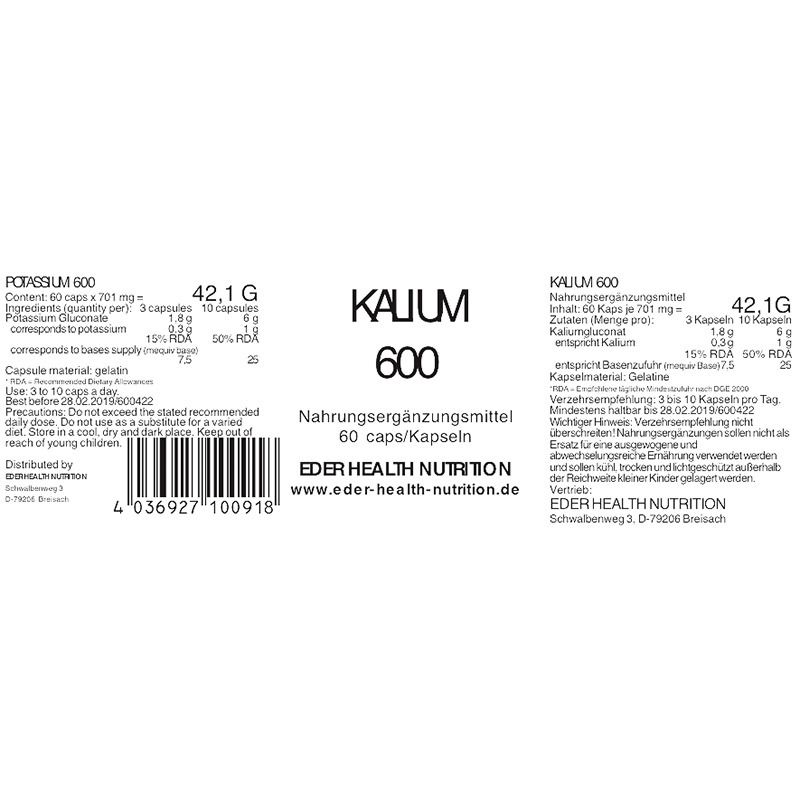 Kalium 600 Kapseln