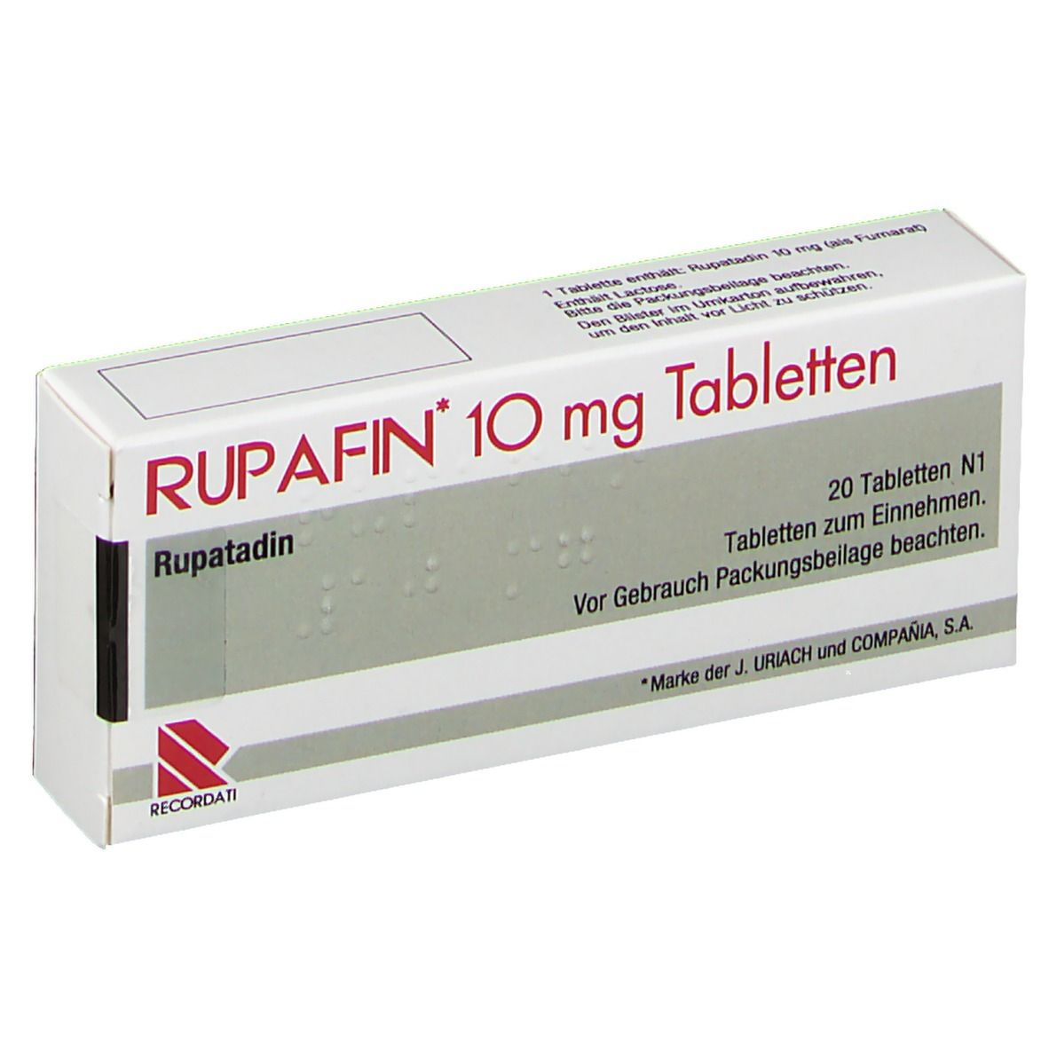 Rupafin 10 Mg 20 St Mit Dem E Rezept Kaufen Shop Apotheke