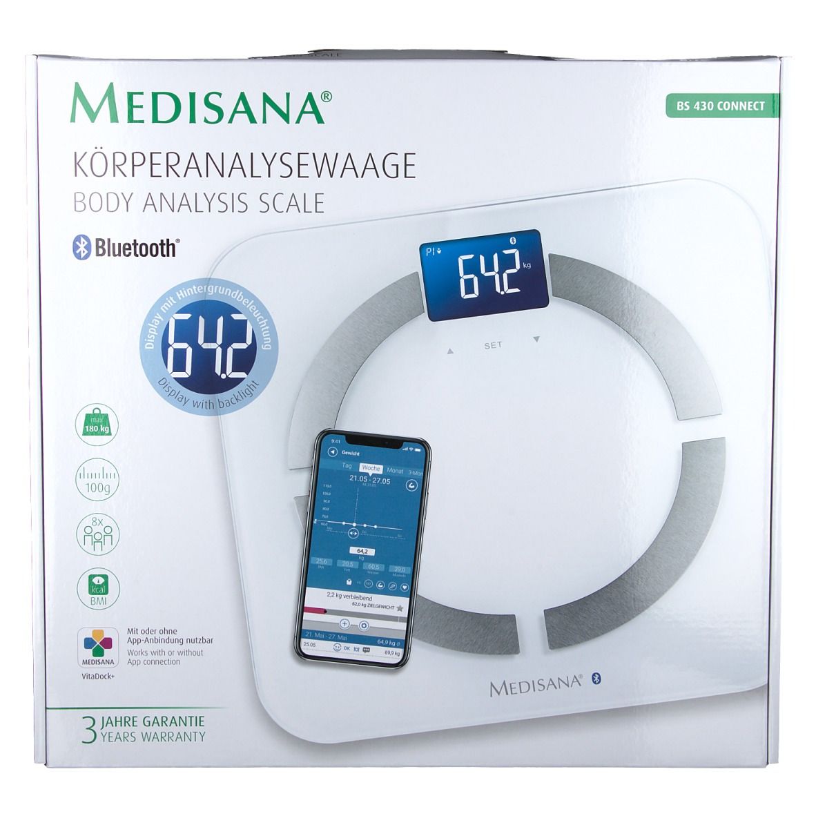 Medisana® BS 430 Connect Körperanalysewaage mit Bluetooth