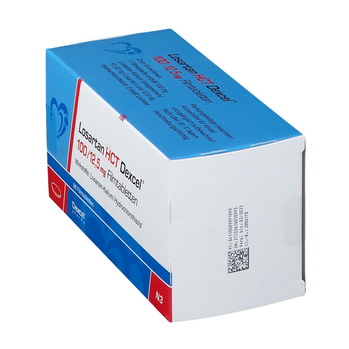 Losartan HCT Dexcel 100/12,5mg Filmtabletten 98 St