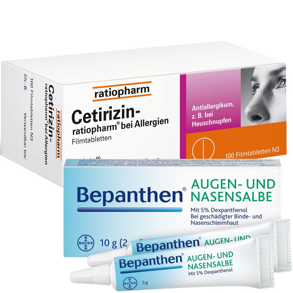 Allergie-Set Cetirizin-ratiopharm® + Bepanthen® Augen-und Nasensalbe 1 St Set