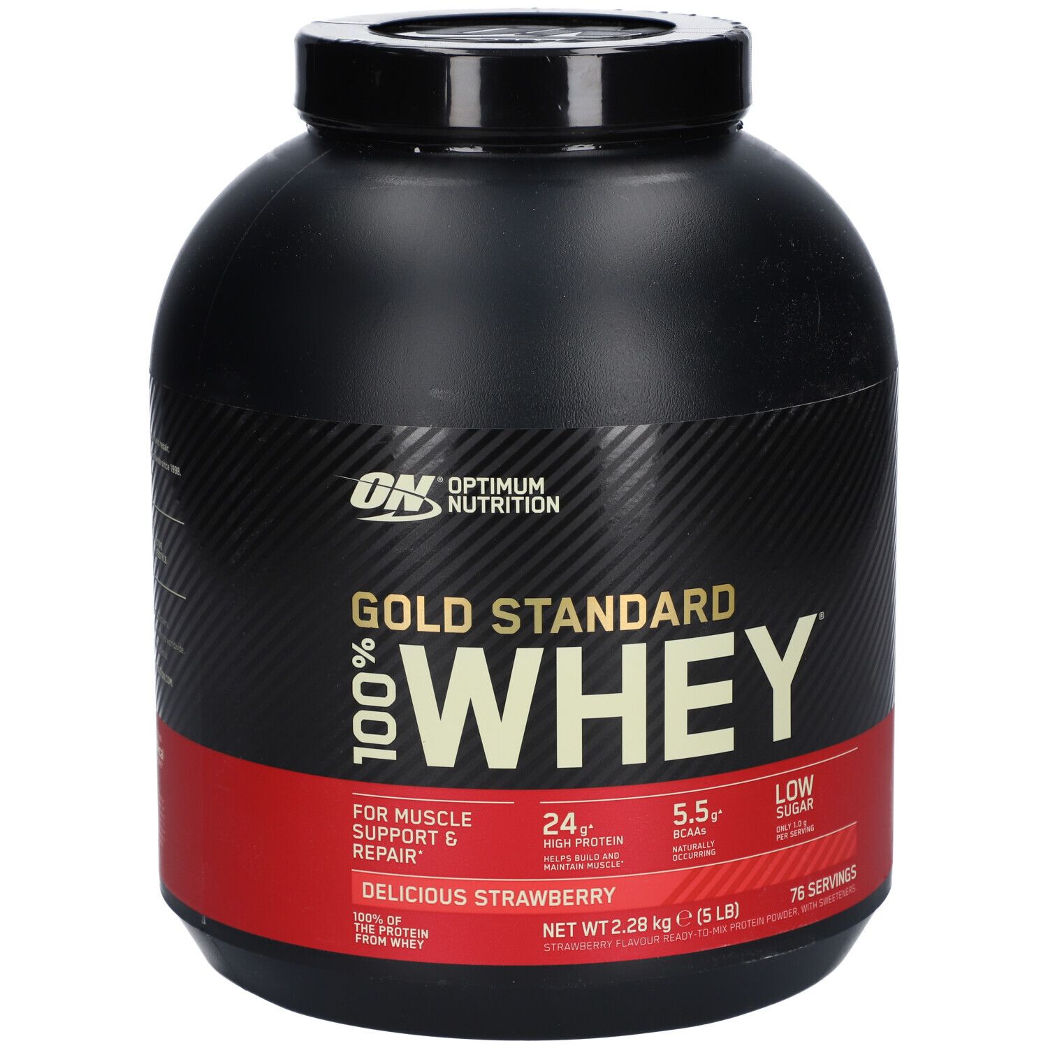 100 % Whey Gold Standard, Delicious Strawberry, Pulver 2273 g Pulver