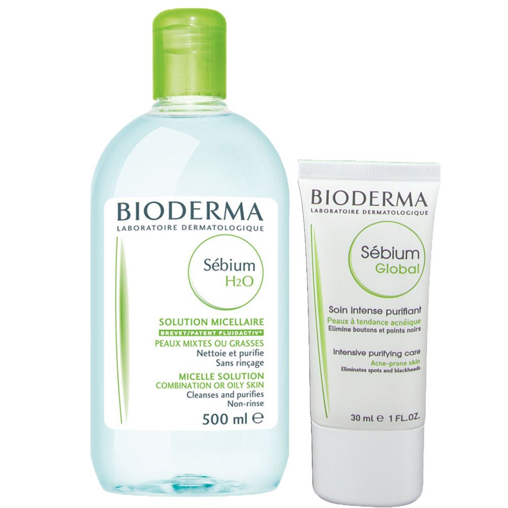 Sébium H2O 4-in-1 Mizellen-Reinigung 500 ml + Bioderma Sébium Global 30 ml 1 St Set