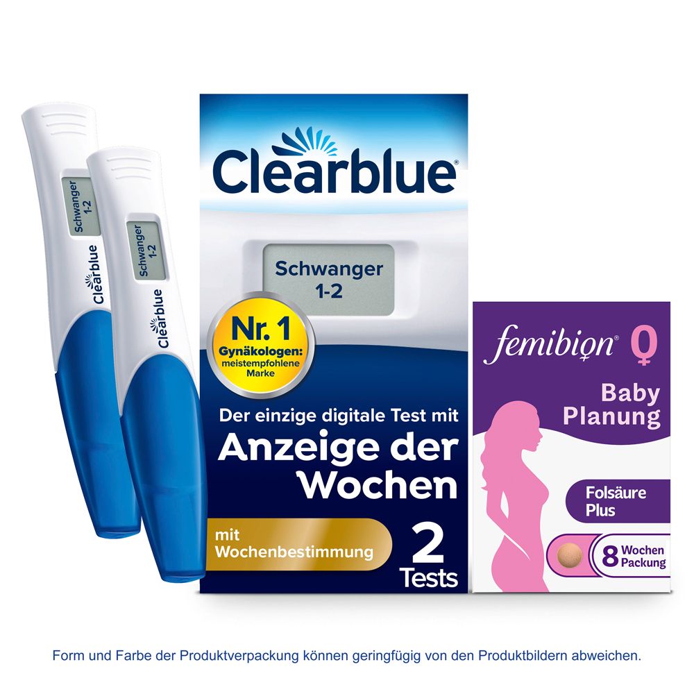 Femibion® 0 BabyPlanung + Clearblue Schwangerschaftstest mit Wochenbestimmung 1 St Set