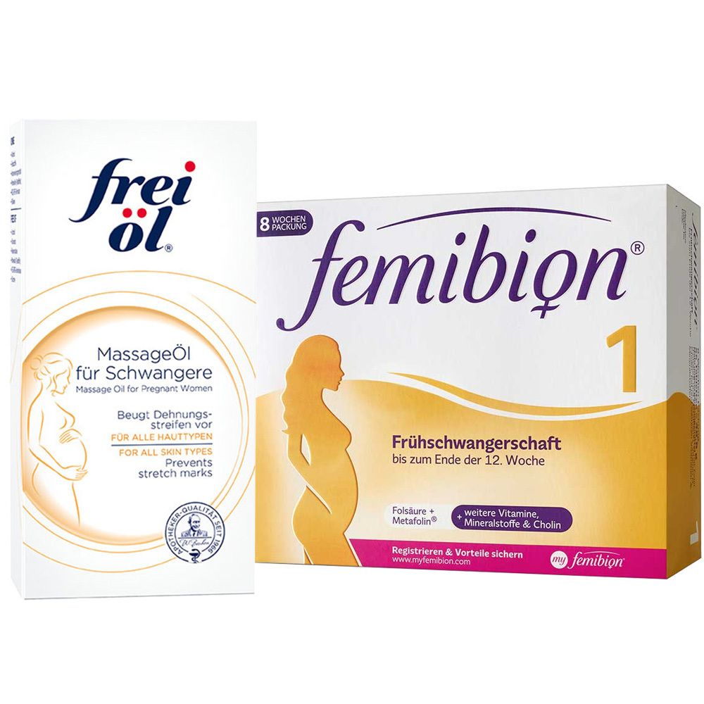 Femibion® 1 Früschwangerschaft + frei öl® MassageÖl für Schwangere 1 St Set
