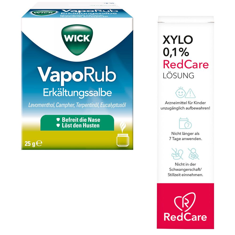 Wick VapoRub Erkältungssalbe + Xylo 0,1 % RedCare Nasenspray 1 St Set