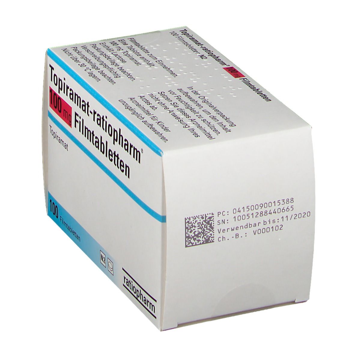 TOPIRAMAT-ratiopharm 100 mg Filmtabletten 50 St