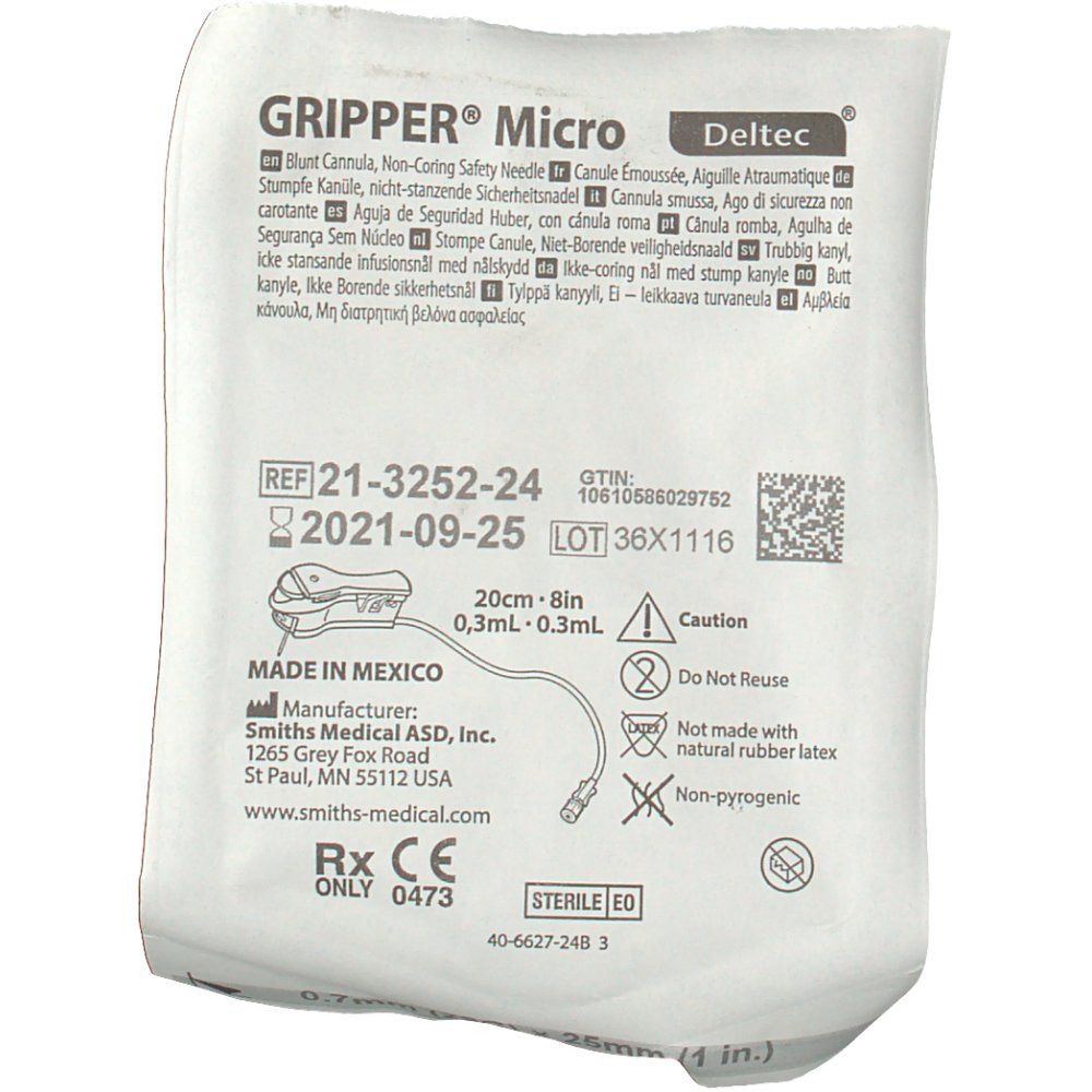 Gripper Micro Port Punktionsnadel 22G x 25  mm