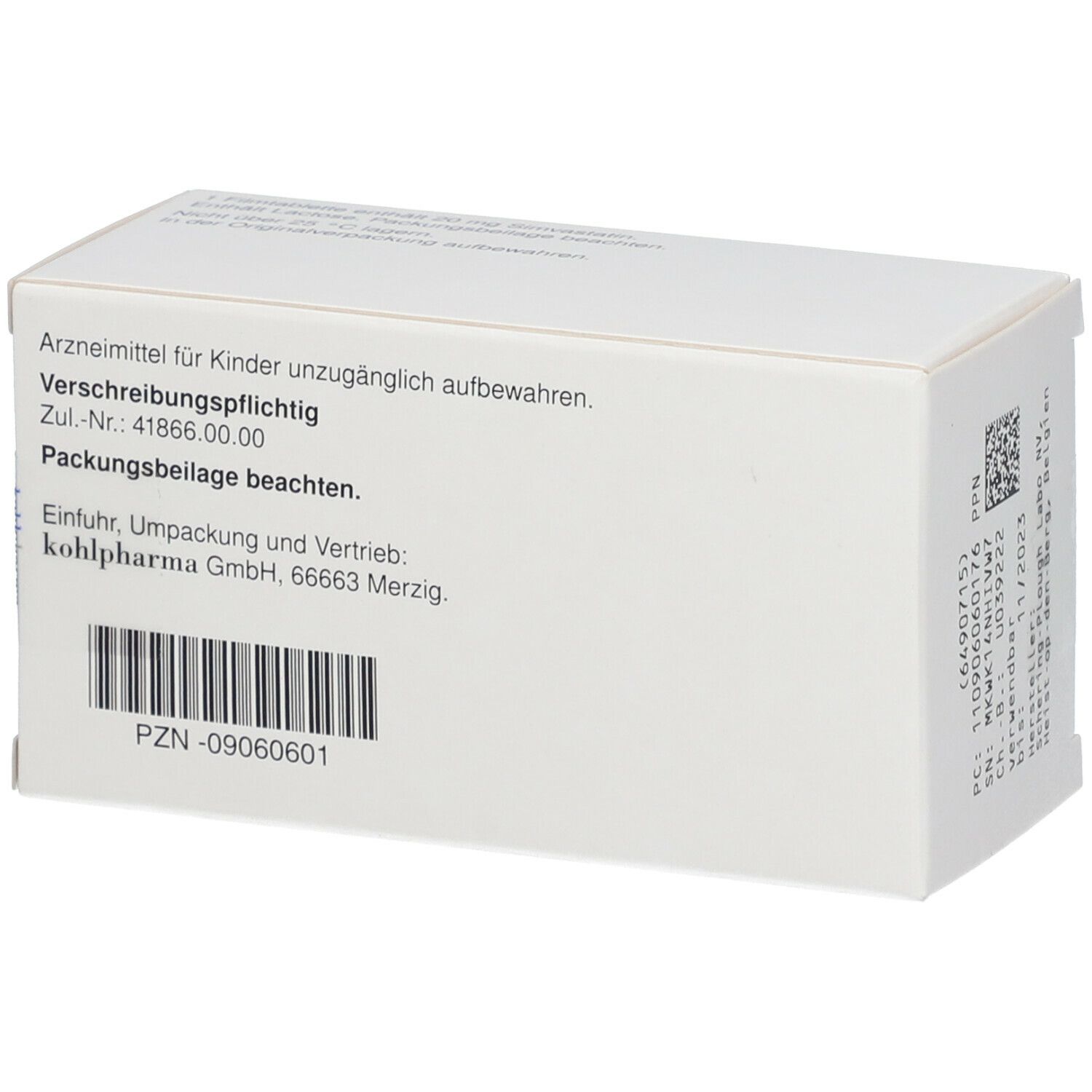 Zocor 20 Mg 100 St Mit Dem E Rezept Kaufen Shop Apotheke