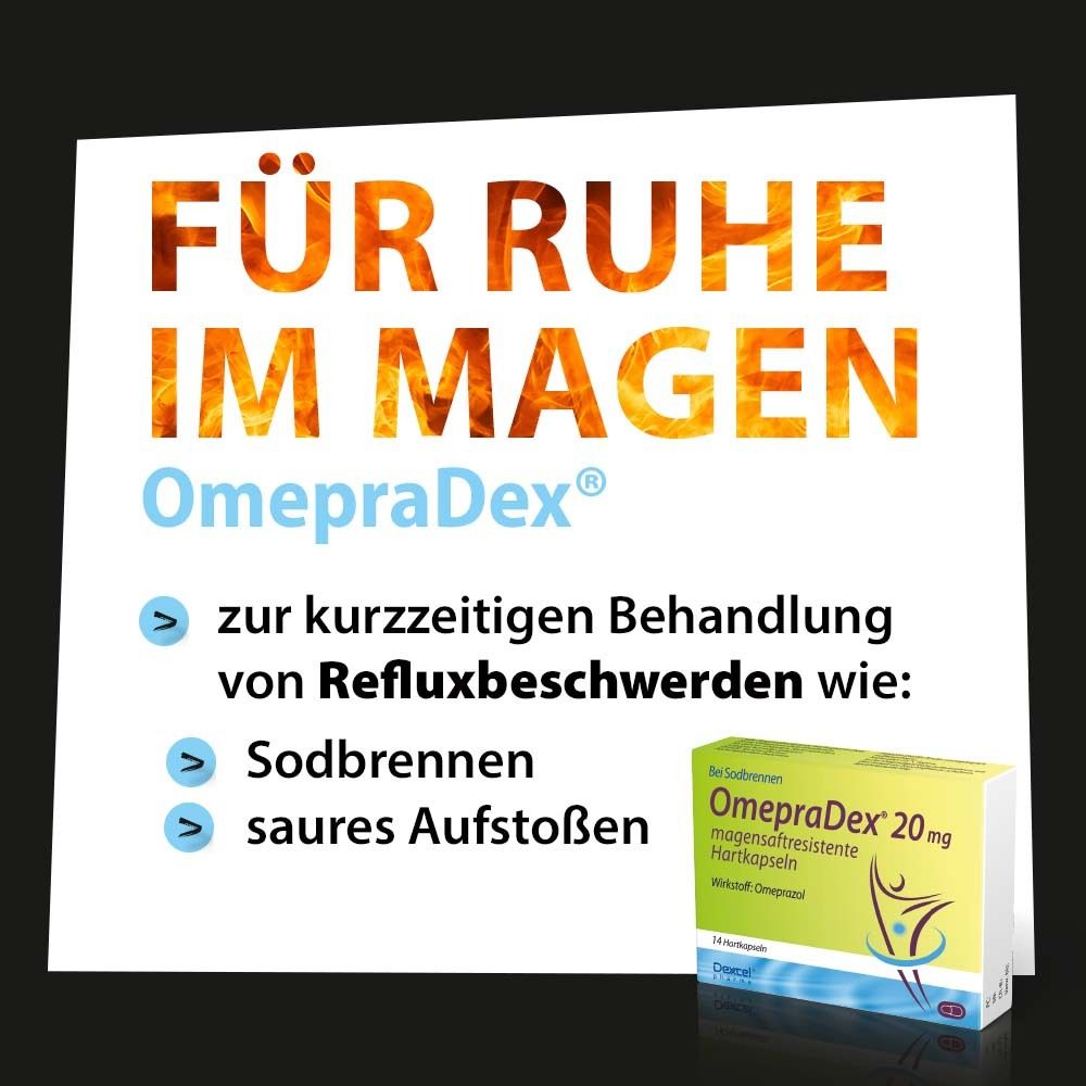OmepraDex® 20 mg, bei Sodbrennen und Refluxbeschwerden