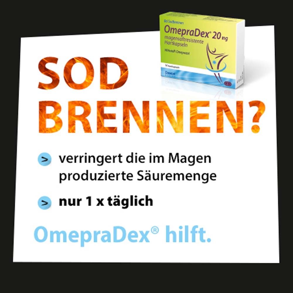 OmepraDex® 20 mg, bei Sodbrennen und Refluxbeschwerden