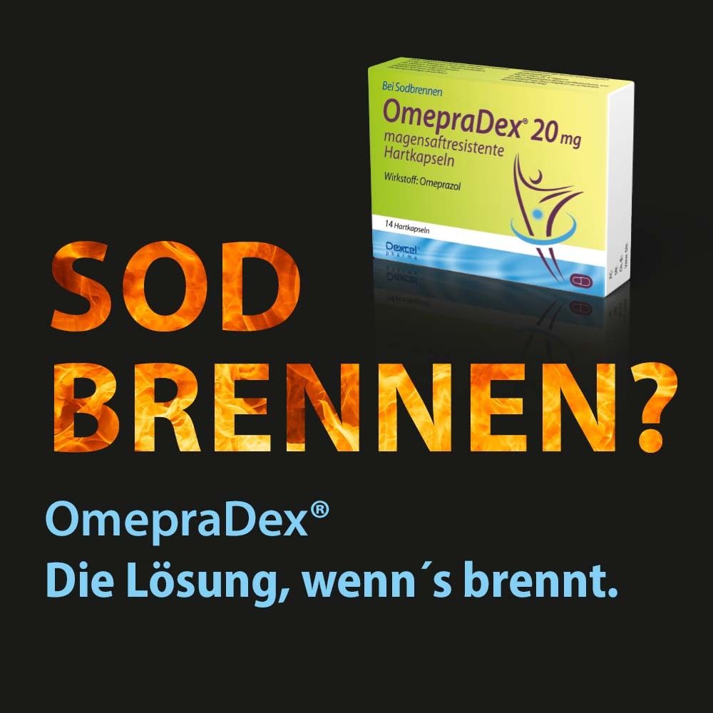 OmepraDex® 20 mg, bei Sodbrennen und Refluxbeschwerden