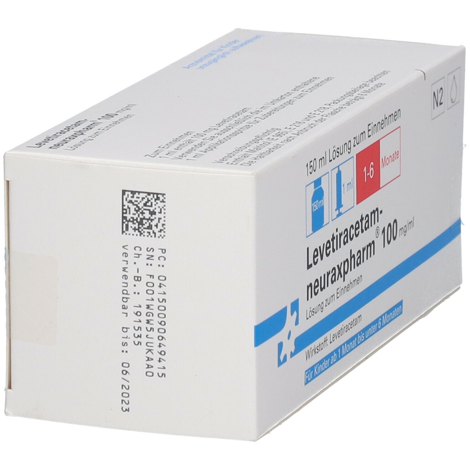 LEVETIRACETAM-neuraxpharm 100 mg/ml L.z.E.1ml Dos. 150 ml Lösung zum Einnehmen