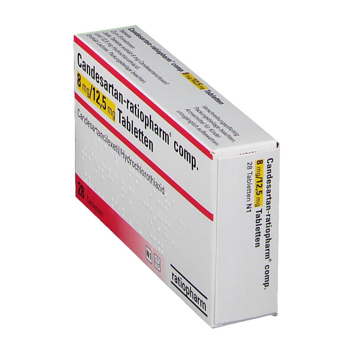 CANDESARTAN-ratiopharm comp. 8 mg/12,5 mg Tabl. 28 St Tabletten