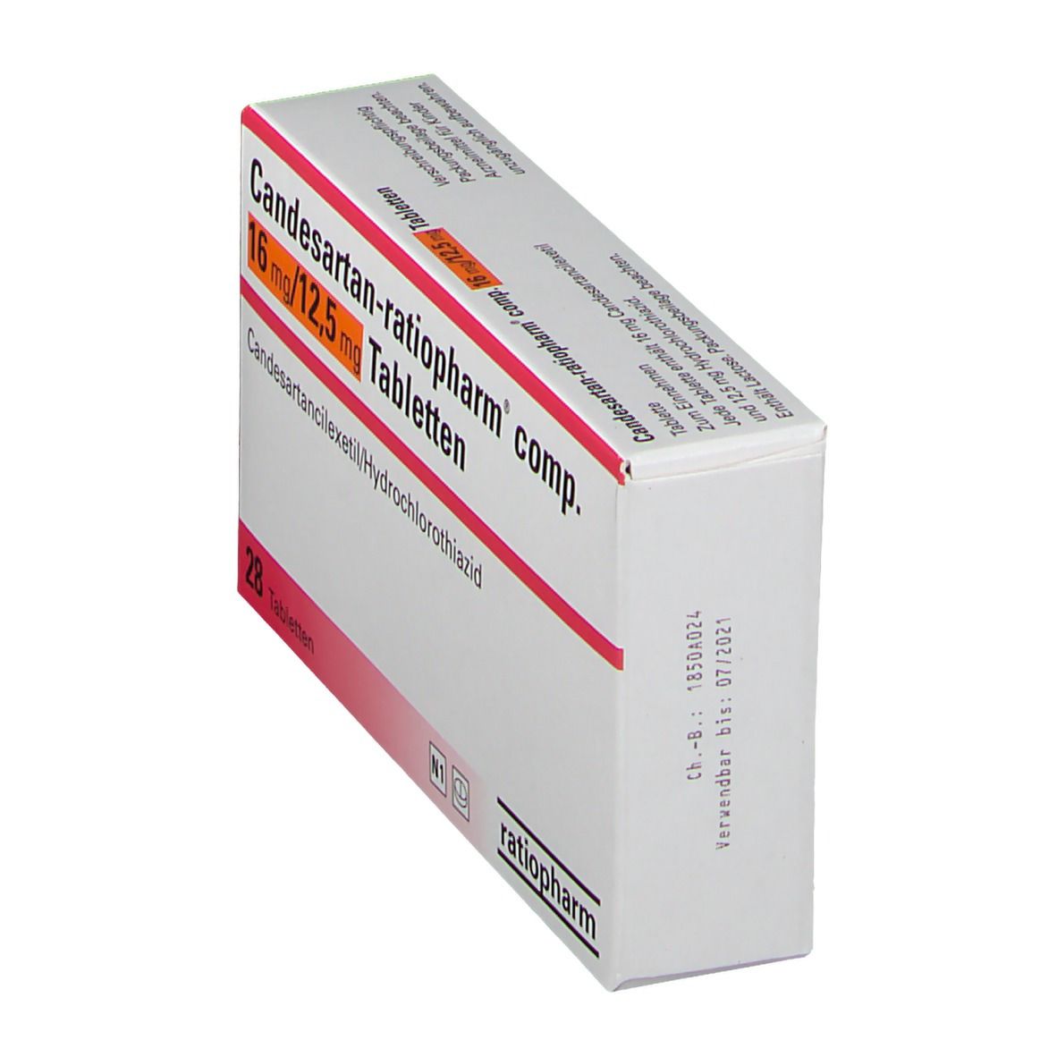 CANDESARTAN-ratiopharm comp. 16 mg/12,5 mg Tabl. 28 St Tabletten