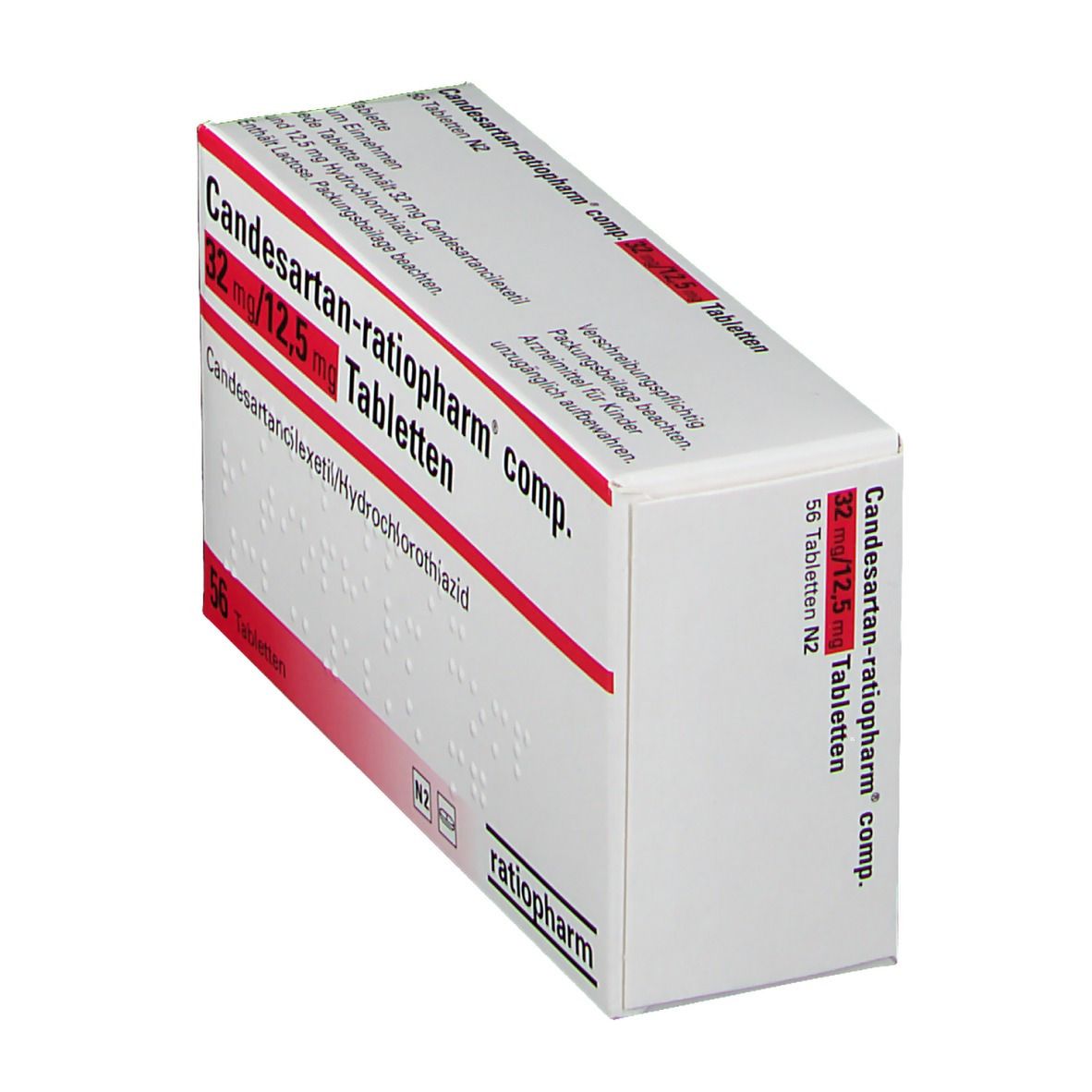 CANDESARTAN-ratiopharm comp. 32 mg/12,5 mg Tabl. 56 St Tabletten