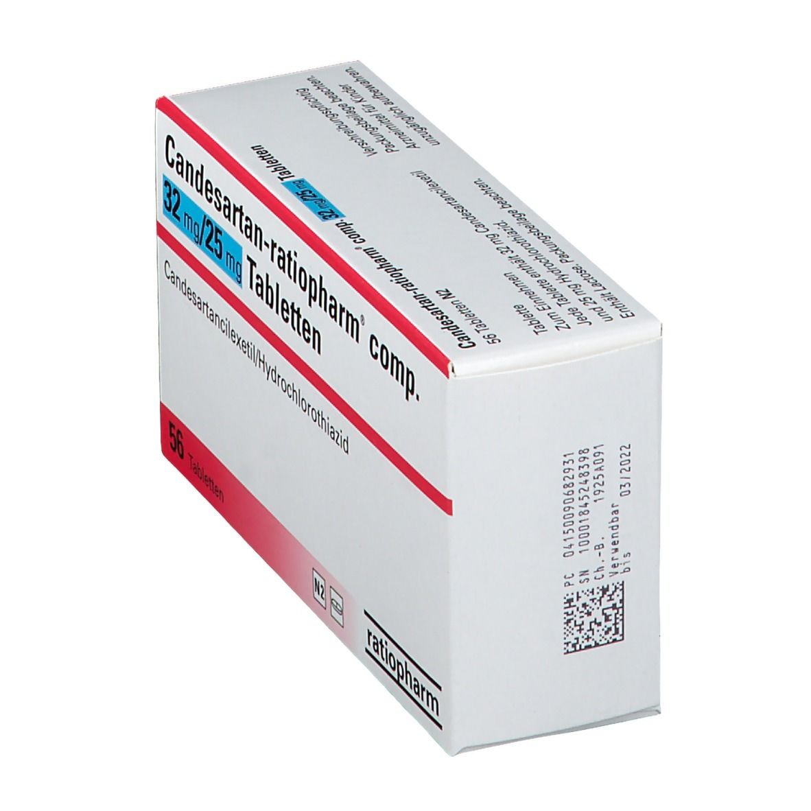 CANDESARTAN-ratiopharm comp. 32 mg/25 mg Tabletten 56 St