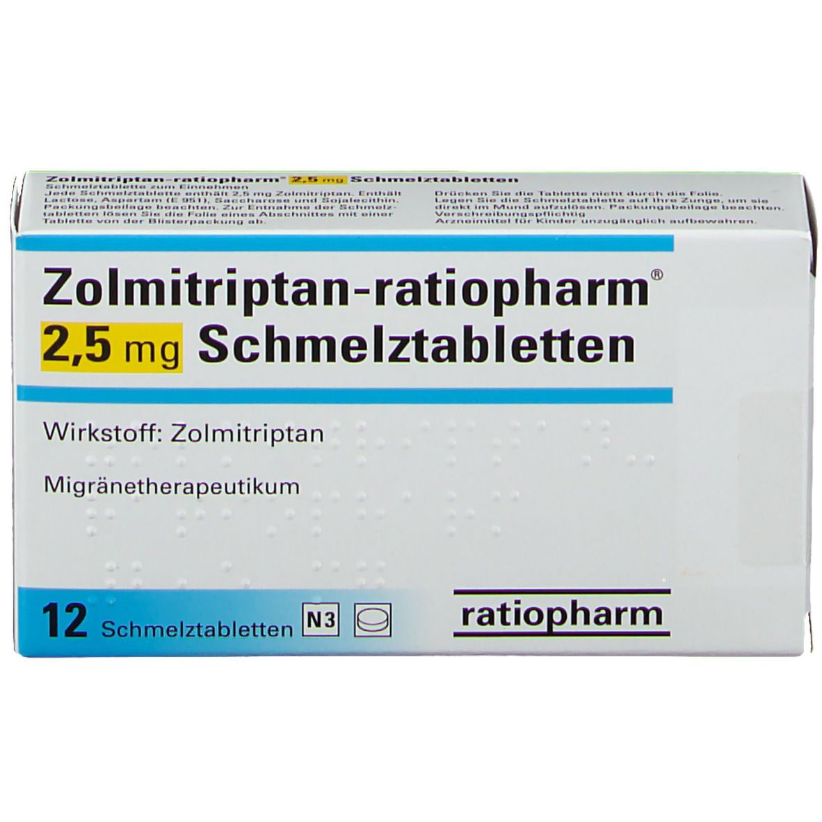 Zolmitriptan-ratiopharm® 2,5 mg Schmelztabletten