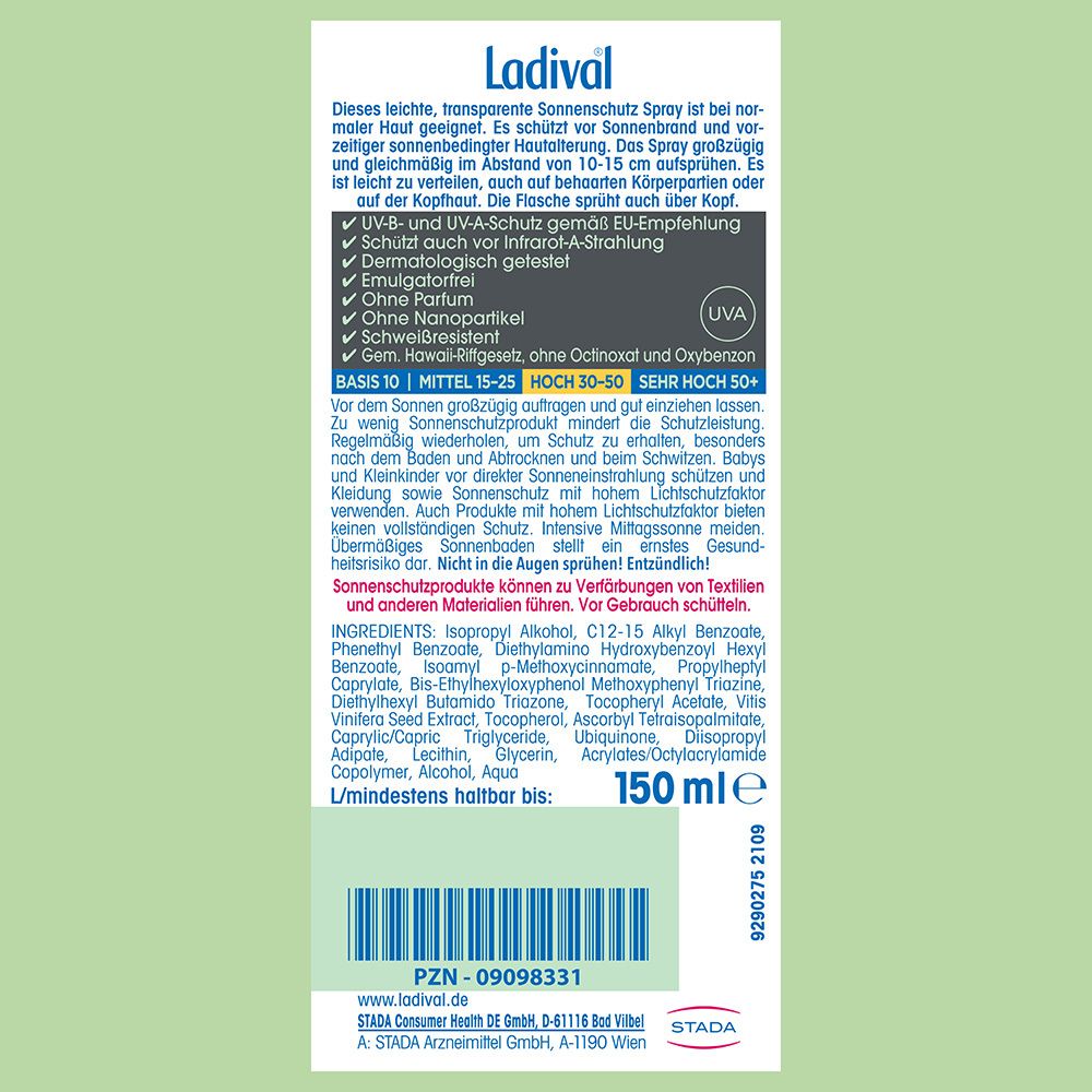 Ladival® Aktiv Spray Sonnenschutz LSF 30