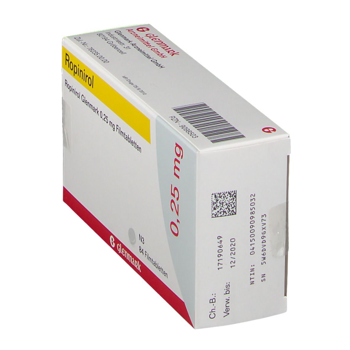 Ropinirol Glenmark 0,25 mg