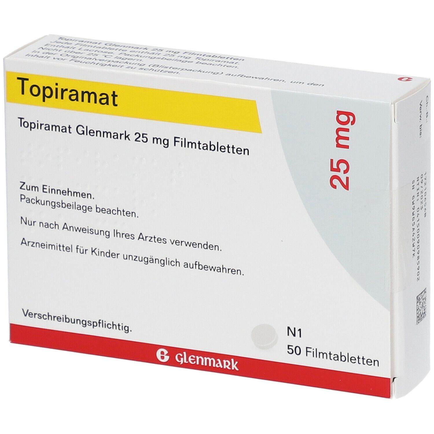 Topiramat Glenmark 25 mg Filmtabletten 50 St