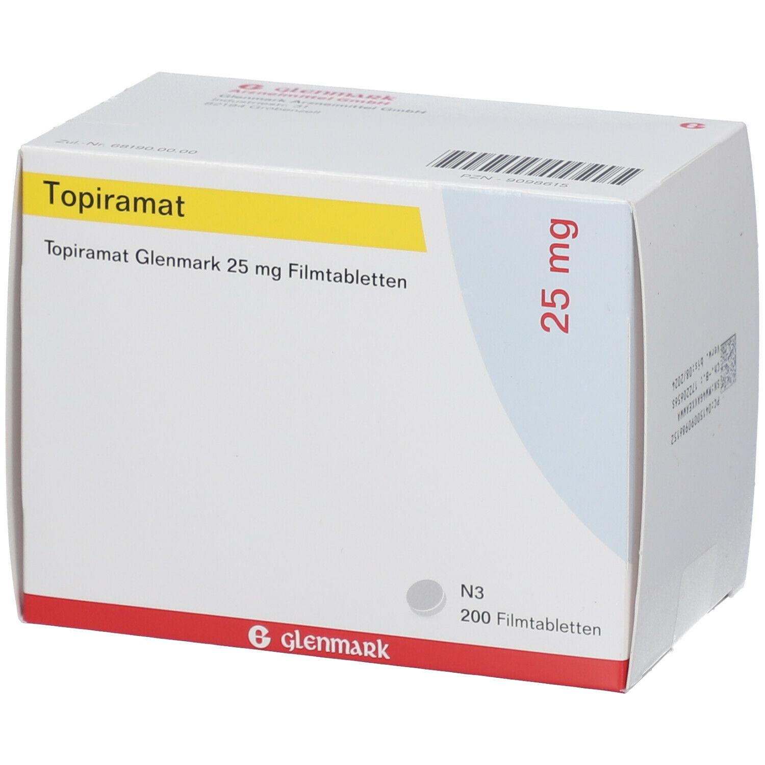 Topiramat Glenmark 25 mg Filmtabletten 200 St