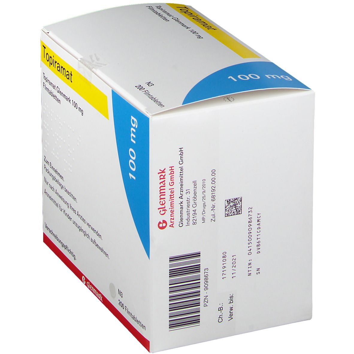 Topiramat Glenmark 100 mg Filmtabletten 200 St