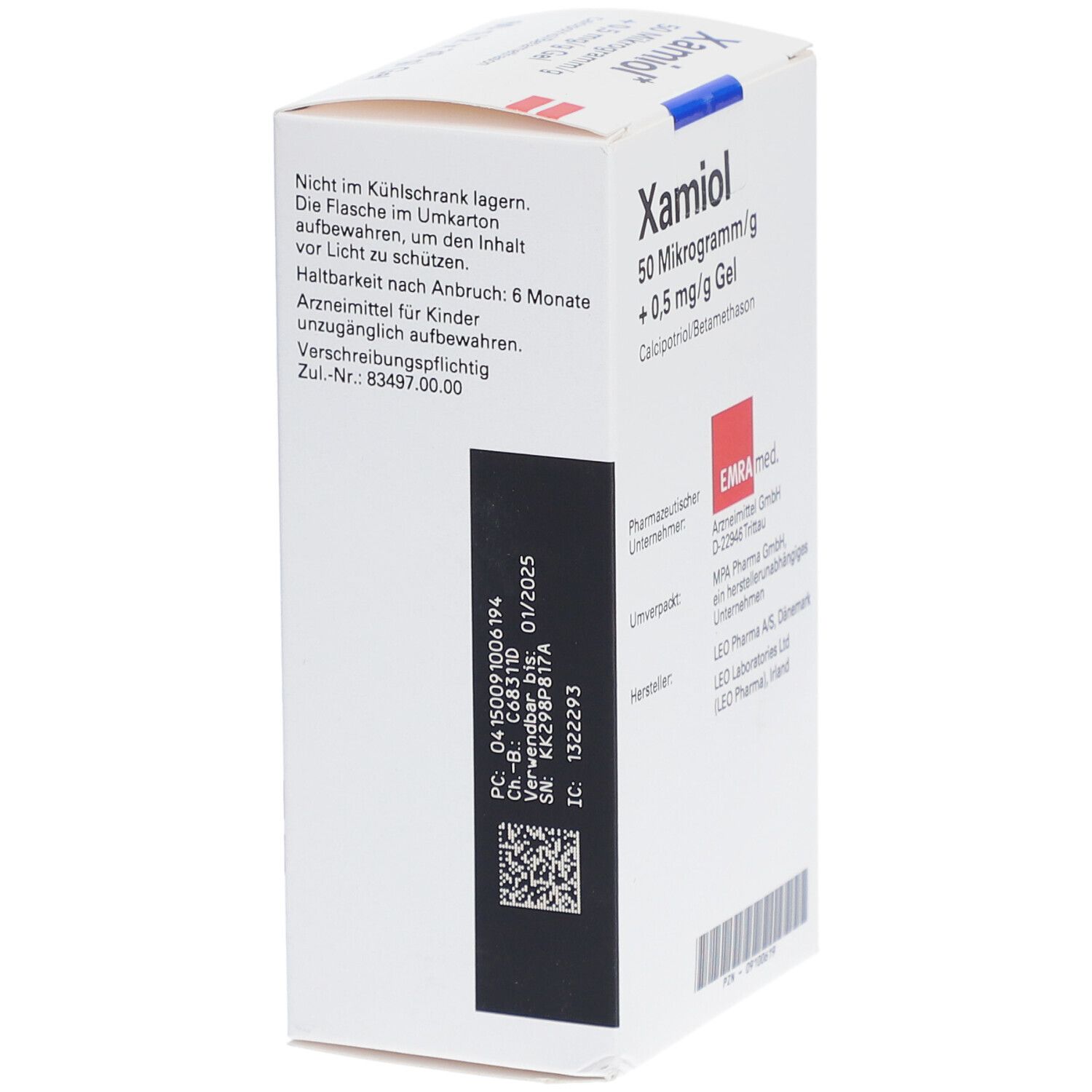 XAMIOL 50 Mikrogramm/g+0,5 mg/g Gel