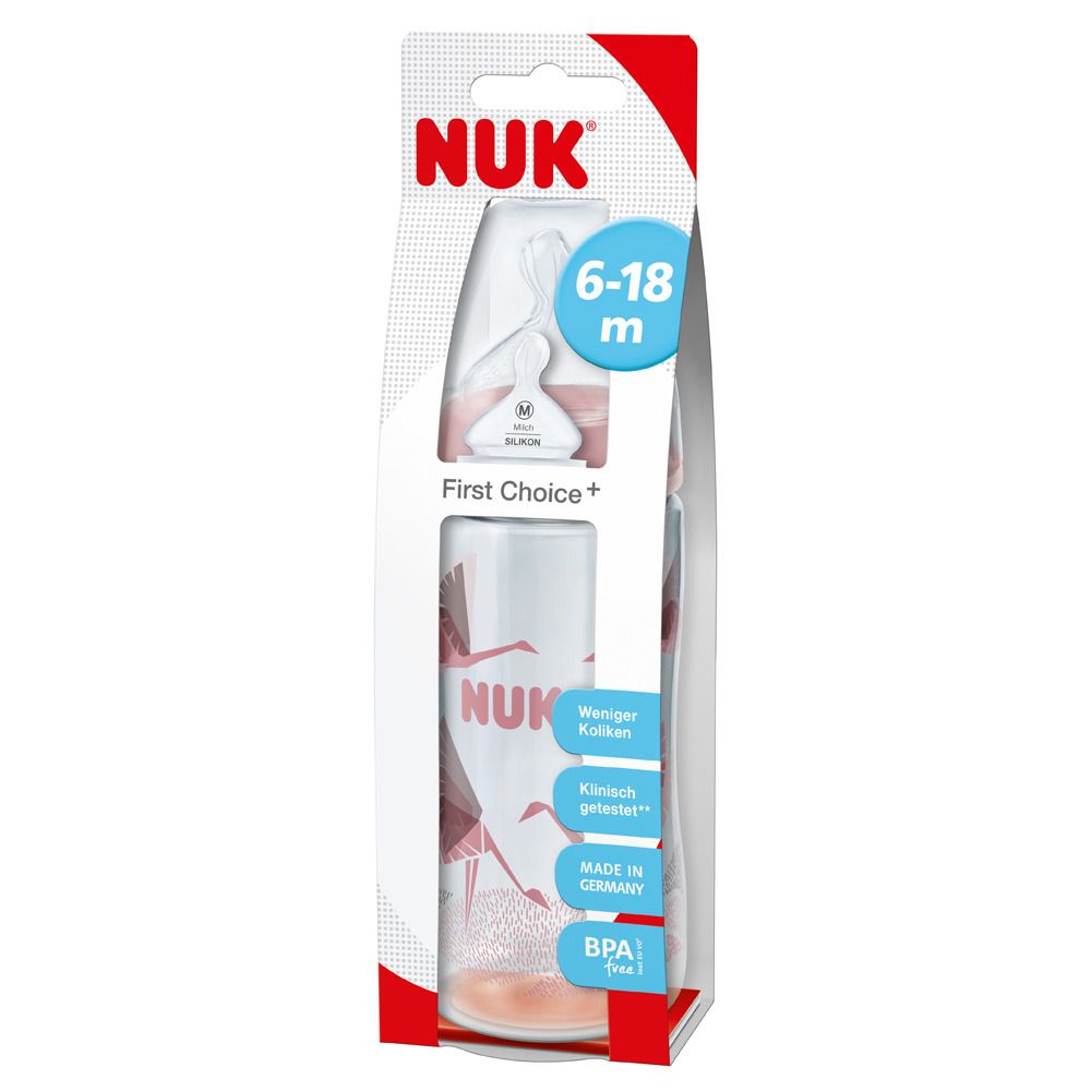 NUK® First Choice Babyflasche mit Anti-Colic Sauger Gr.2 (Motive nicht wählbar)