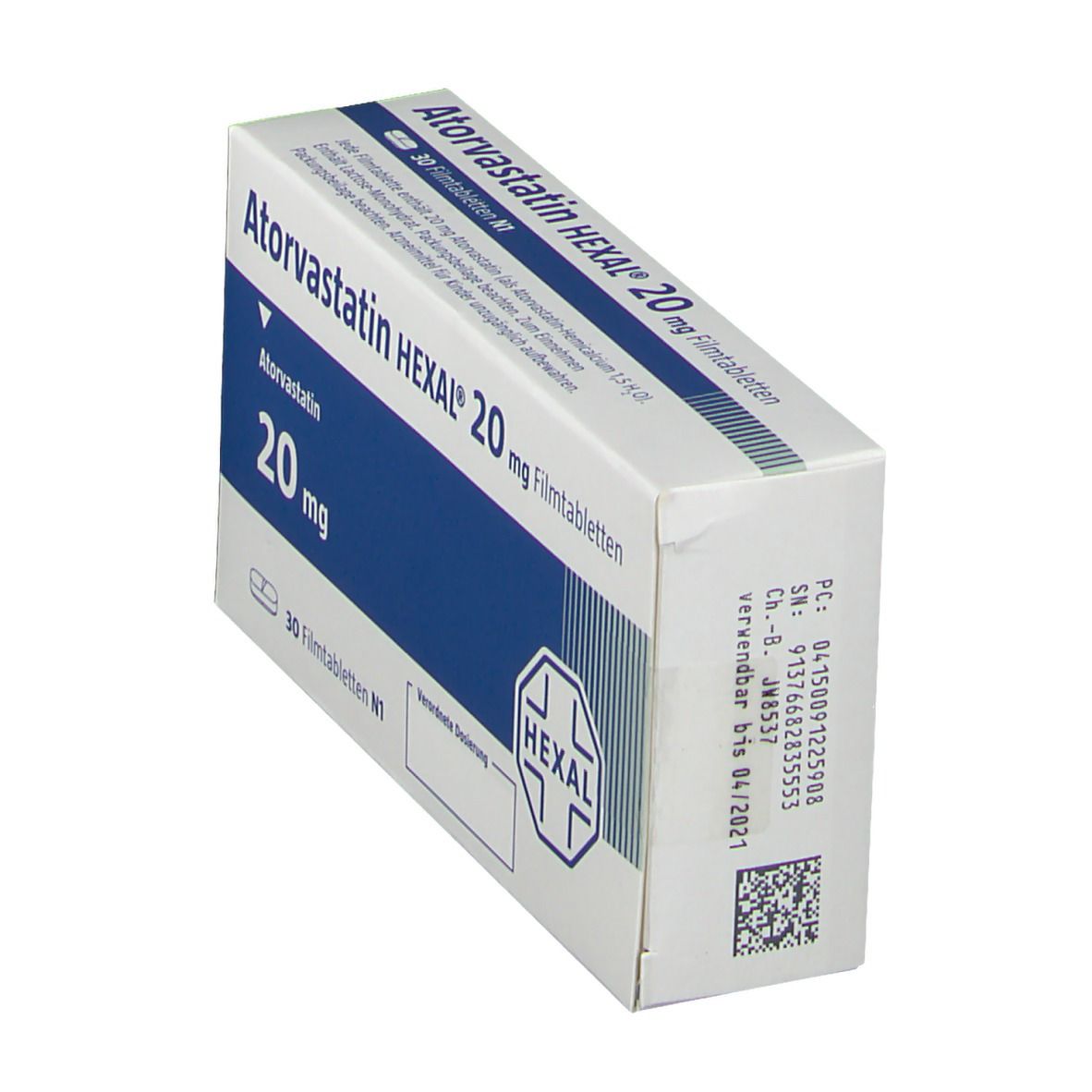 Atorvastatin Hexal 20 mg Filmtabletten 30 St