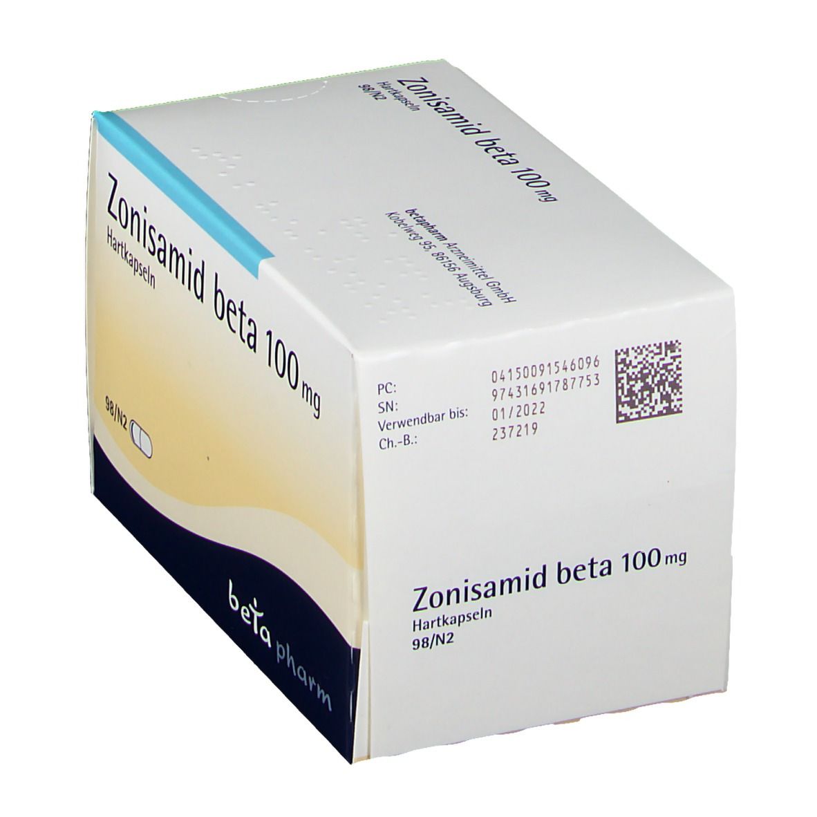 Zonisamid beta 100 mg Hartkapseln 98 St