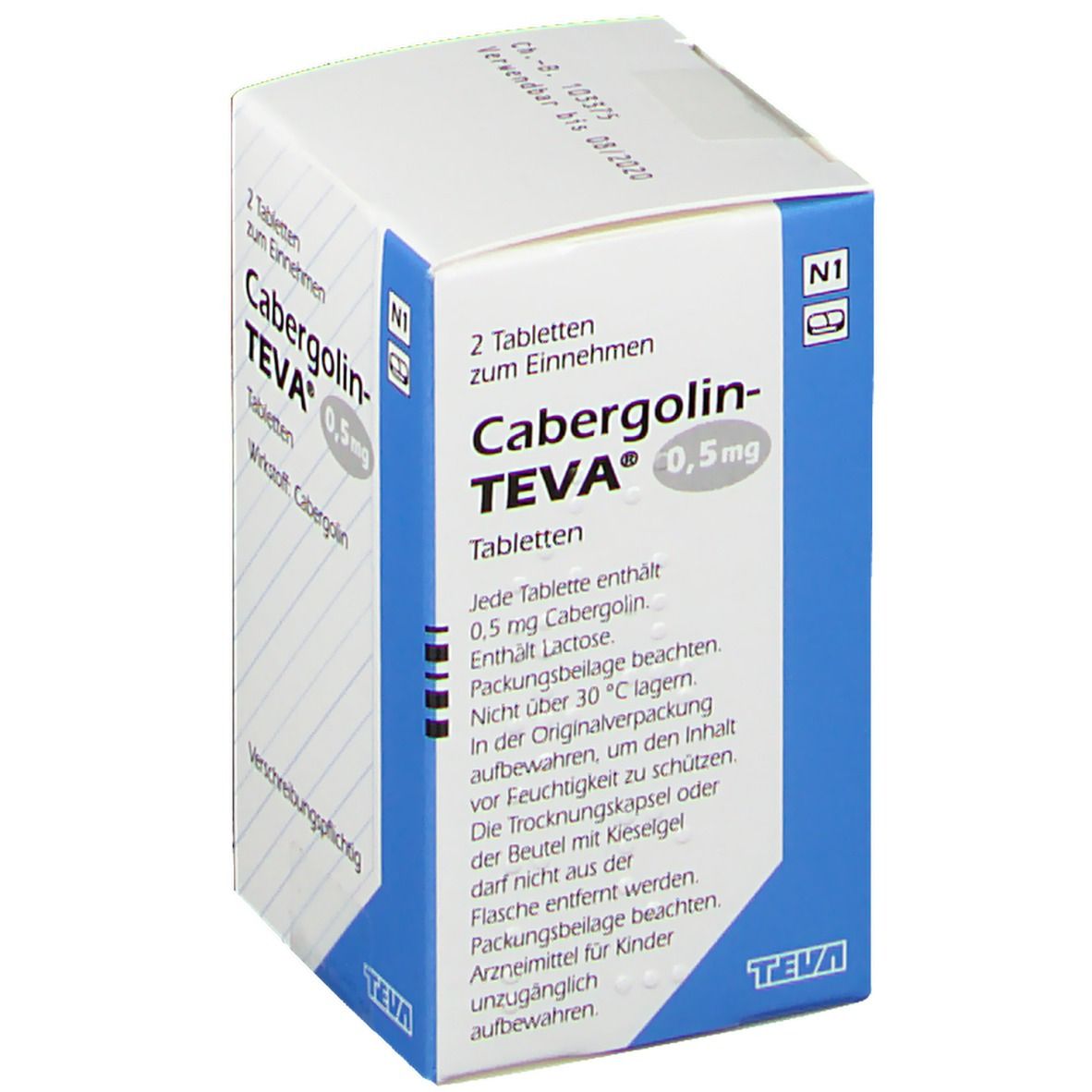 Cabergolin Teva 0,5 mg Tabletten 2 St