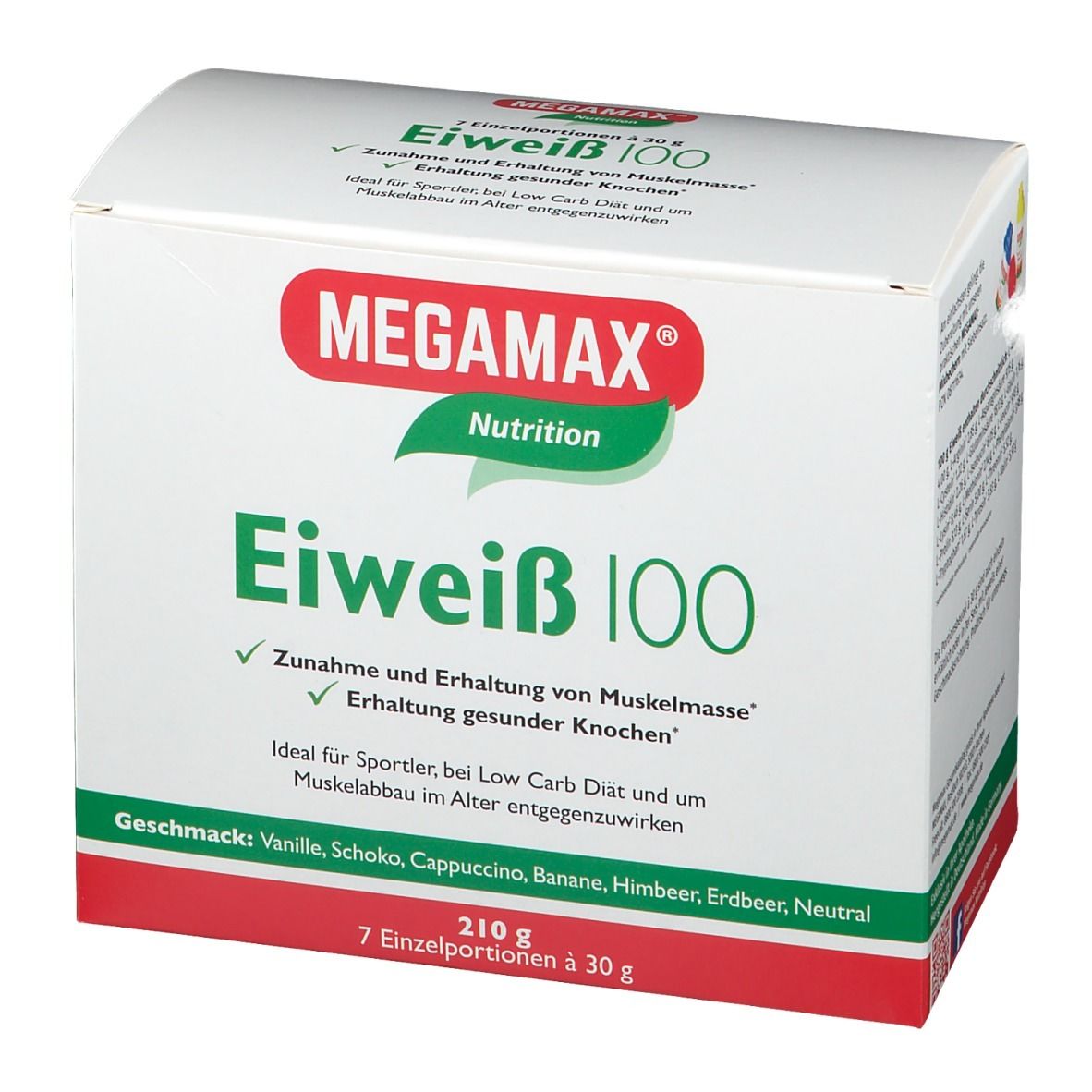 MEGAMAX® Nutrition Eiweiß 100 Kombipackung 7x30 g Shop Apotheke