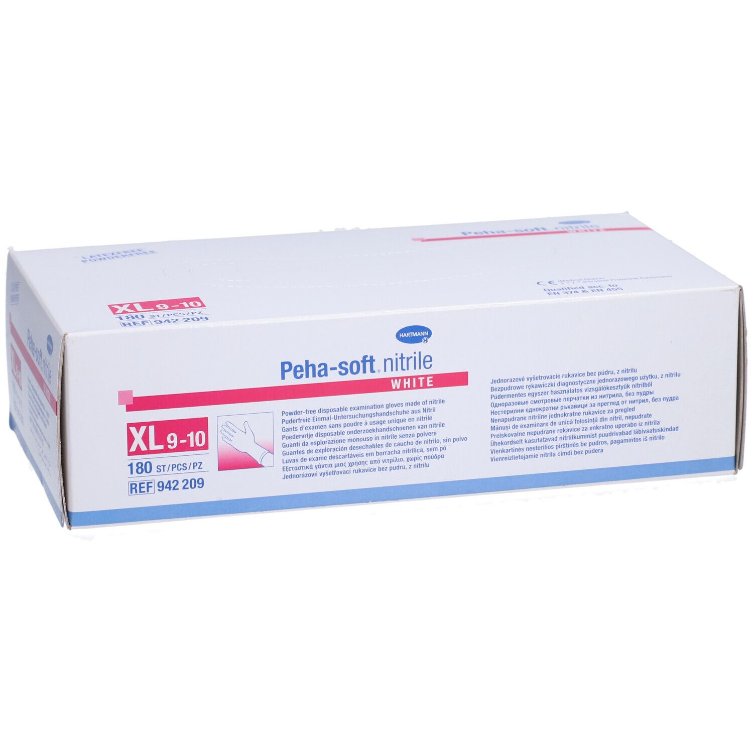 Guanti In Nitrile Peha Morbido Bianco | 180 Pezzi Taglia XL (9-10) | Monouso Senza Lattice Per Alimenti