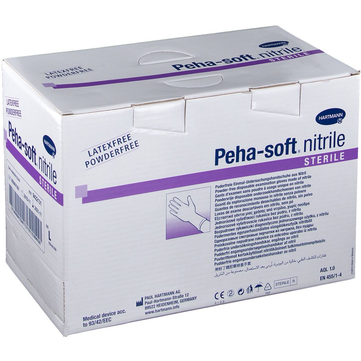 Peha-soft® nitrile puderfrei steril Untersuchungshandschuhe Gr. L 8 - 9