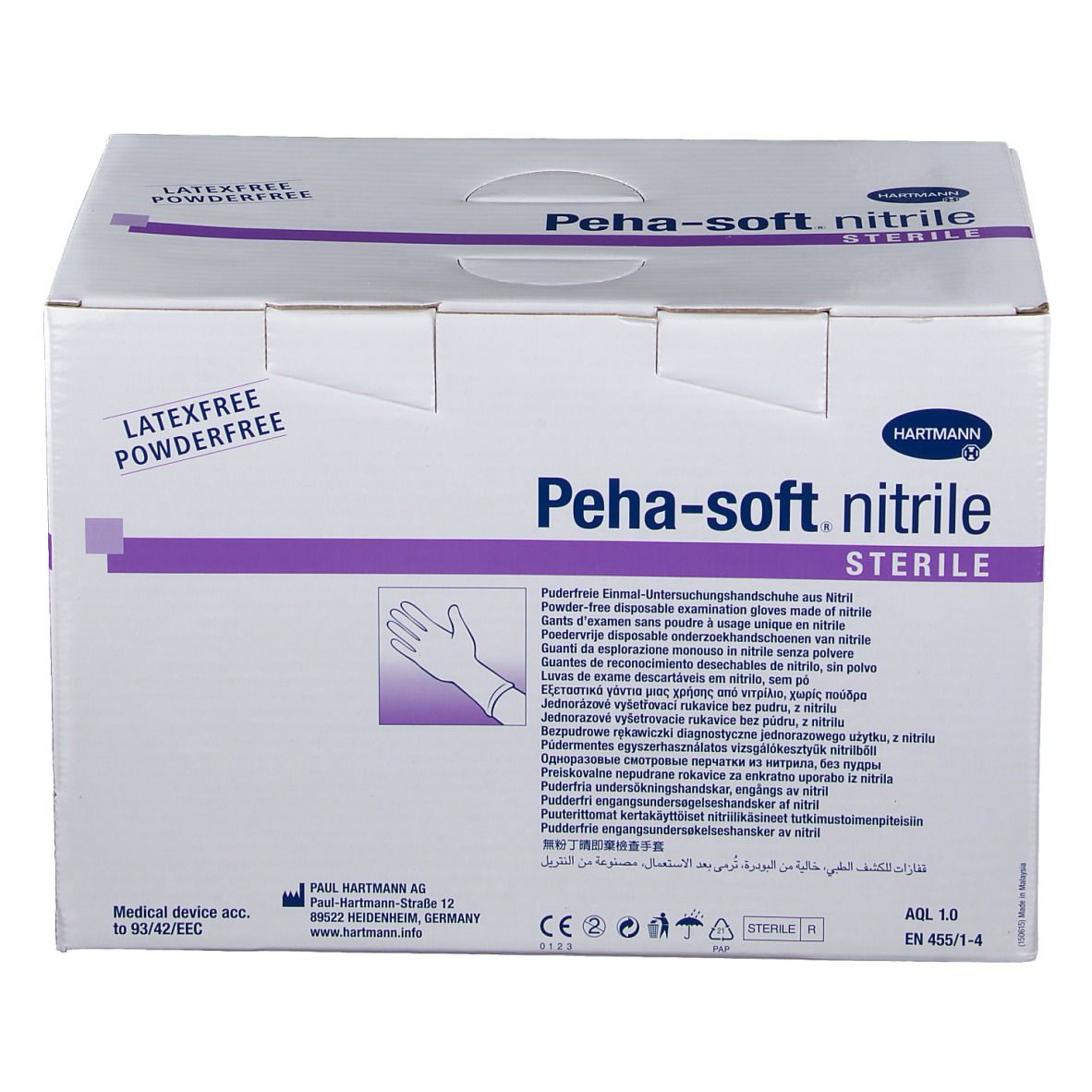 Peha-soft® nitrile puderfrei steril Untersuchungshandschuhe Gr. L 8 - 9