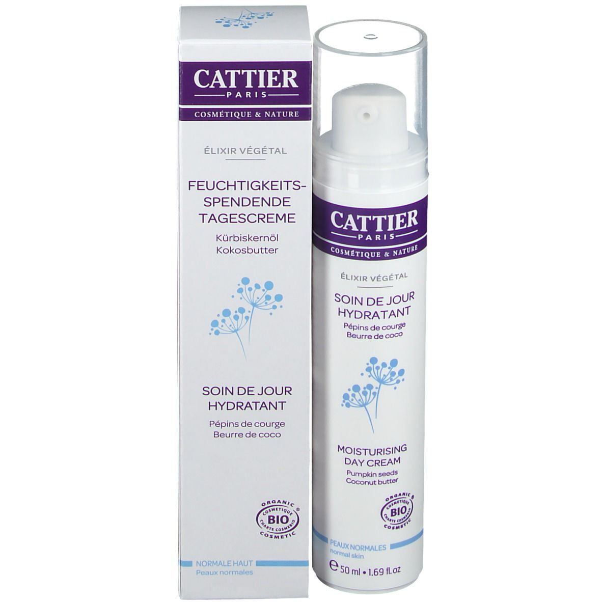 CATTIER Feuchtigkeitsspendende Tagescreme Elixir Végétal - Kürbiskernöl & Kokosbutter