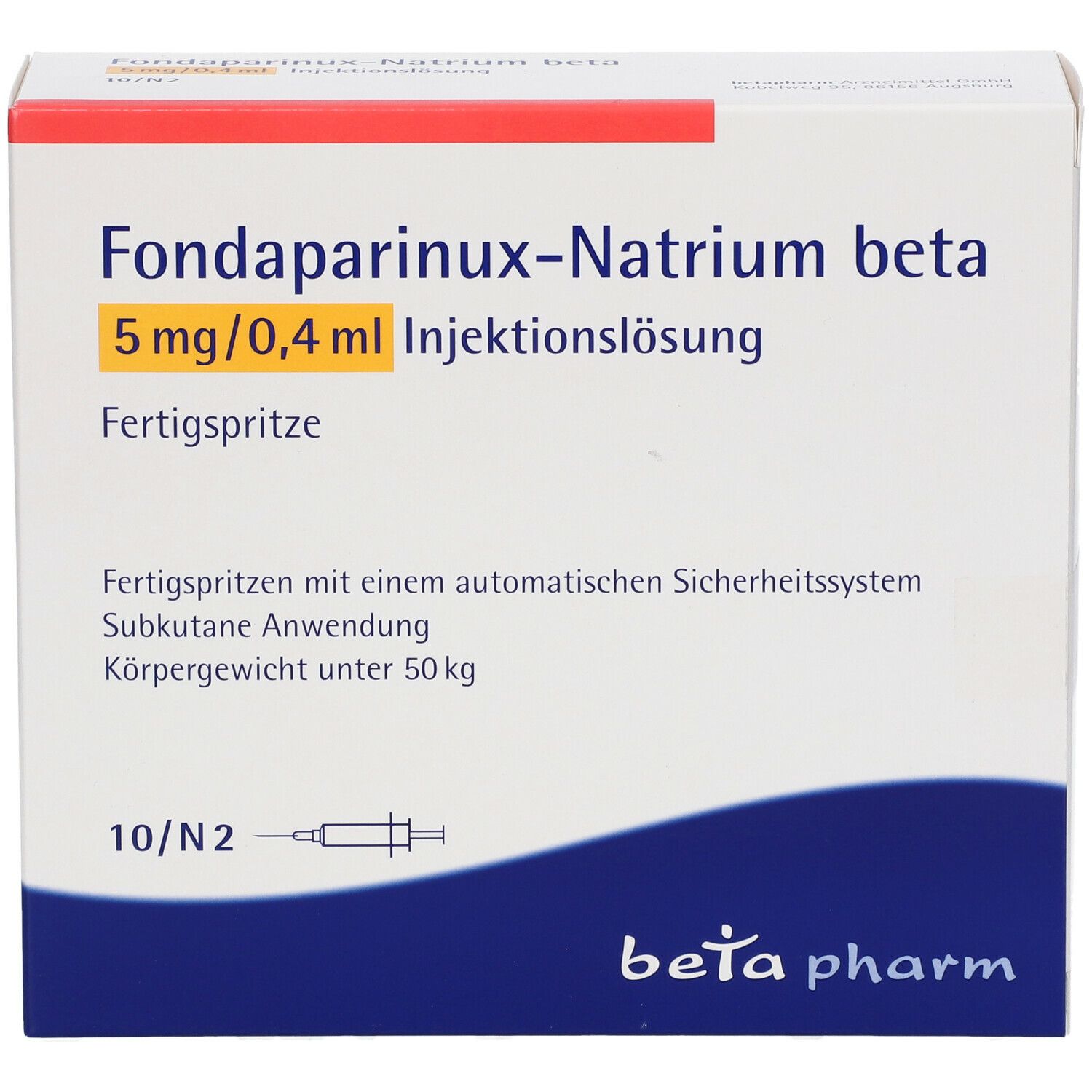 Fondaparinux-Natrium beta 5 mg/0,4 ml