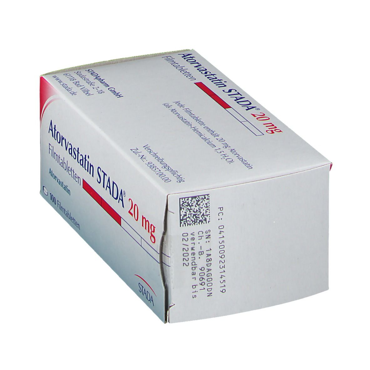 Atorvastatin Stada 20 mg Filmtabletten 100 St