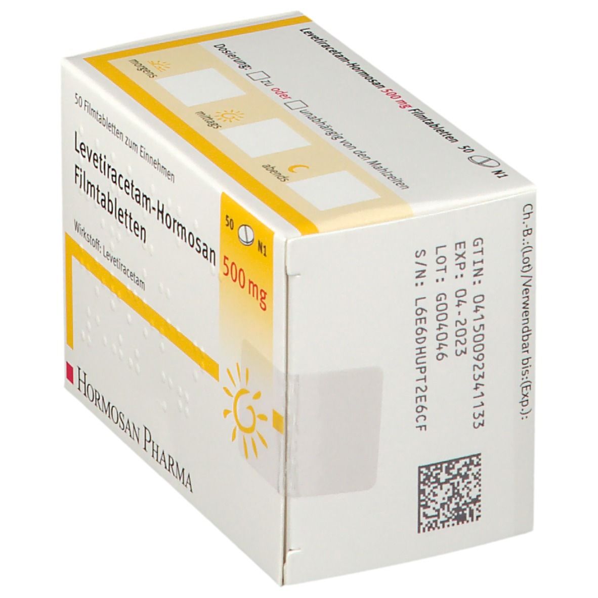 Levetiracetam Hormosan 500 mg Filmtabletten 50 St