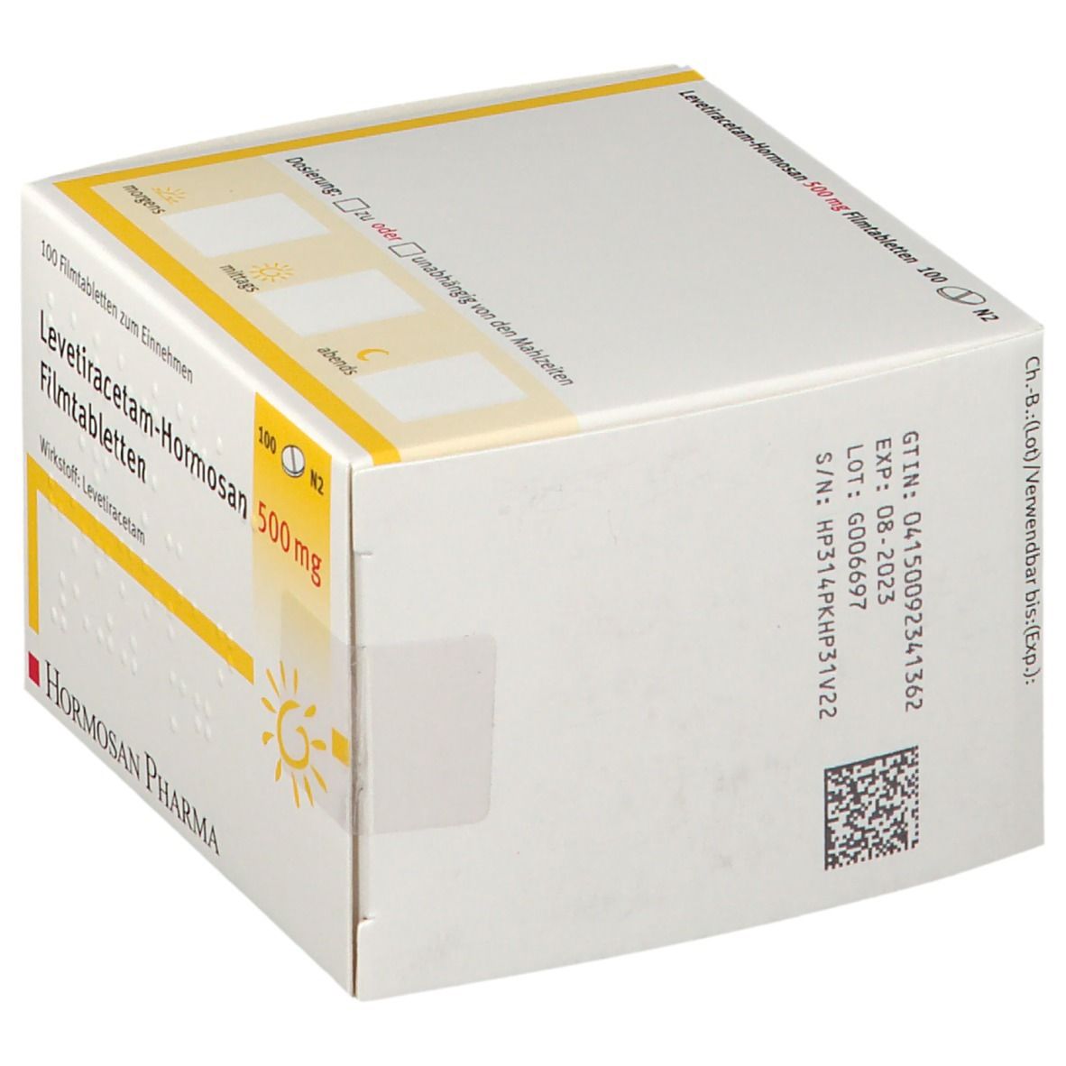 Levetiracetam Hormosan 500 mg Filmtabletten 100 St