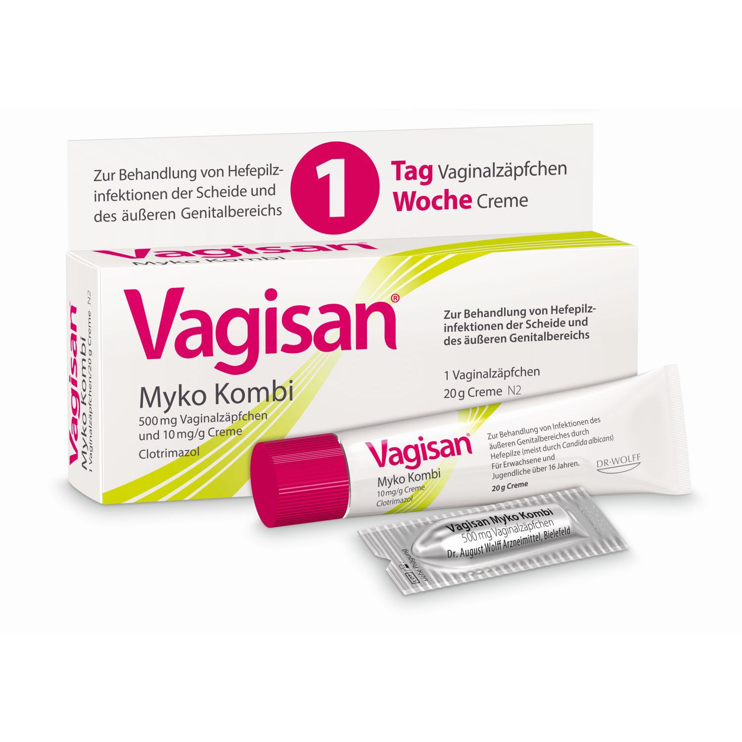 Vagisan Myko Kombi: Vaginalzäpfchen und Creme zur Behandlung von Scheidenpilz