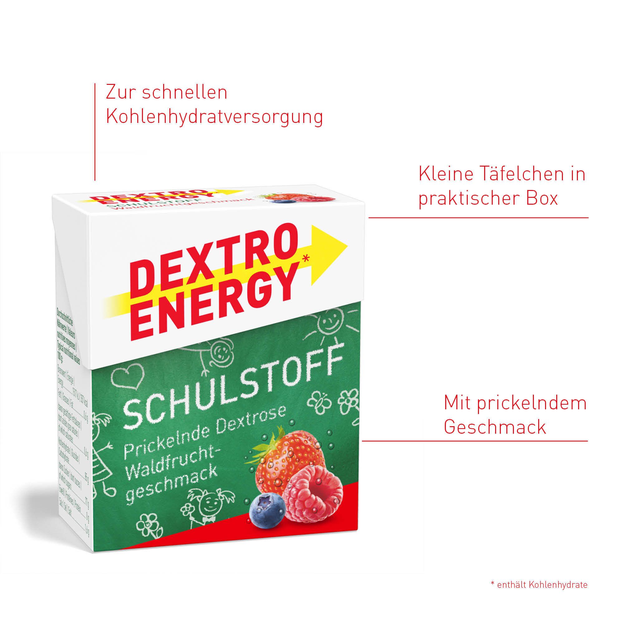 Dextro Energy Schulstoff Waldfrucht Täfelchen