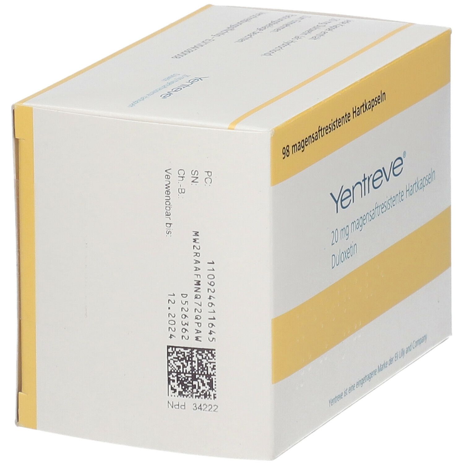 YENTREVE 20 mg magensaftresistente Hartkapseln